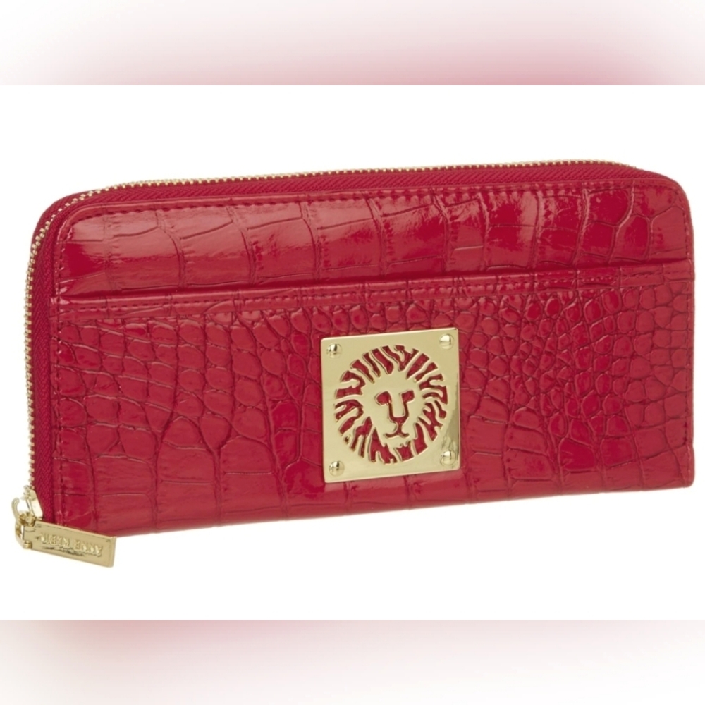 Anne Klein Color Rush Strawberry Zip Around Wallet